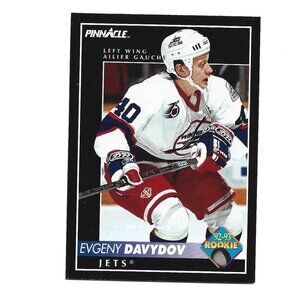 ’92-93 Pinnacle Evgeny Davydov Winnipeg Jets Rookie Hockey Card [h62]